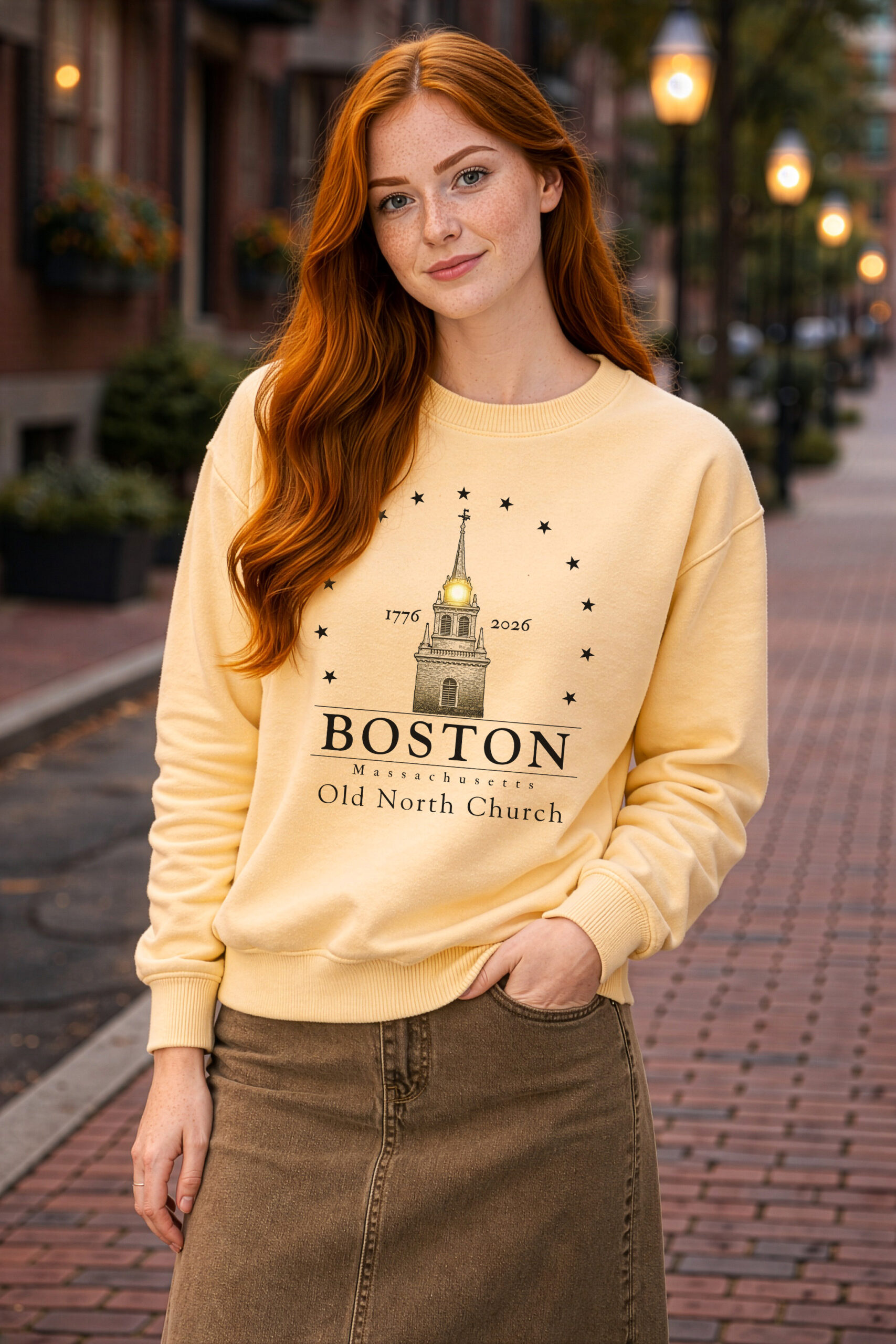Fourth of July Boston pullover